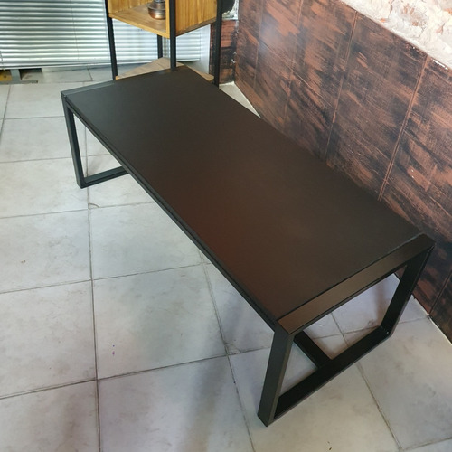 Imagen 7 de 7 de Mesa Ratona Arrime 120x50x40 Hierro Y Madera Industrial