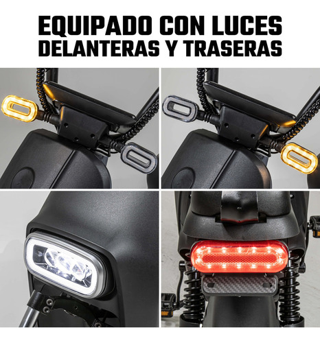 Bicicleta Electrica Scooter 35km/h Autonomia 100km 3 Vel 12v Color Gris Oscuro