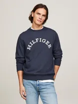Comprar Polerón Con Logo Arqueado Azul Tommy Hilfiger