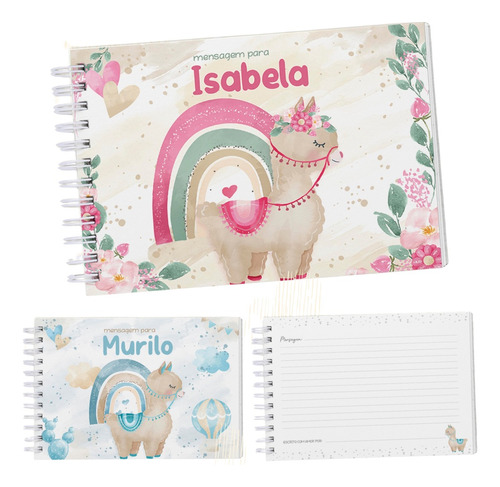 Caderno Livro De Assinaturas E Mensagens Para Bebê Temas