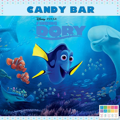 Candy Bar Buscando A Dory Disney Imprimible Personalizado