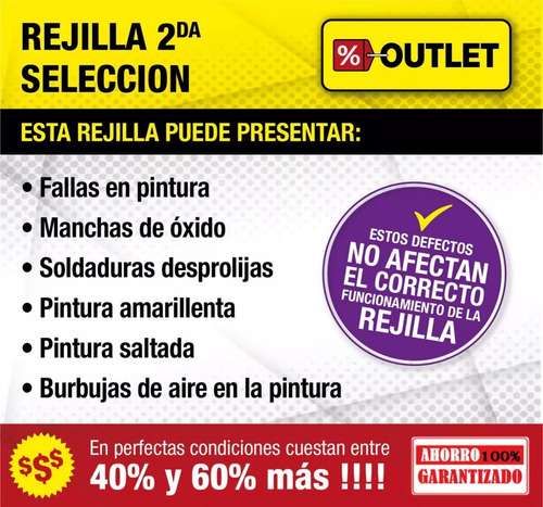 Ventilacion 30x30 Anti Óxido Con Malla Antipajaro Outlet
