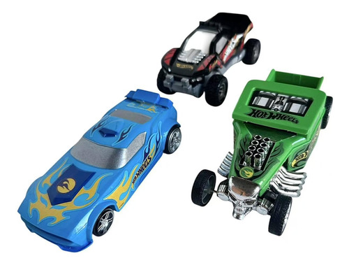 Hot Wheels Fast Racer Pullback (fricción) Pack X3 Original! Verde