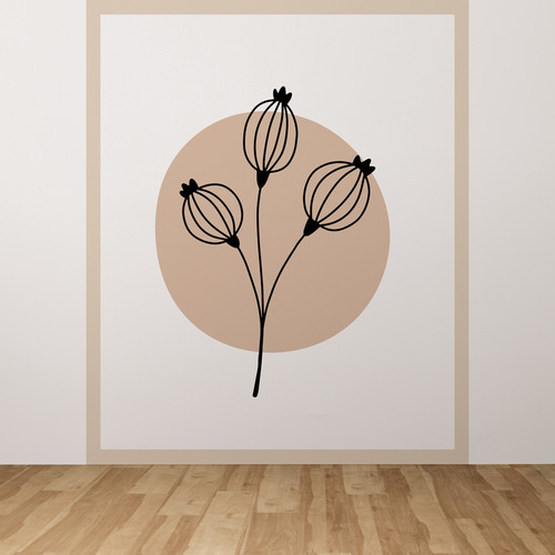 Vinil Adhesivo Tapiz Linea Flor Minimalista Sala Cuarto