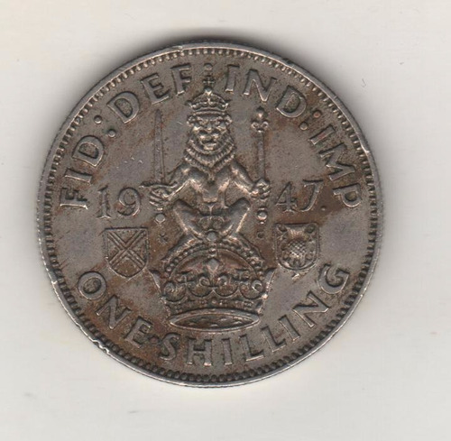 Gran Bretaña Moneda De 1 Shilling Año 1947 Km 864 