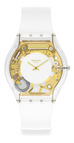 Reloj Swatch Coeur Para Mujer De Silicona Ss08k106 Ss Color de la malla Blanco Color del bisel Blanco Color del fondo Blanco/Dorado