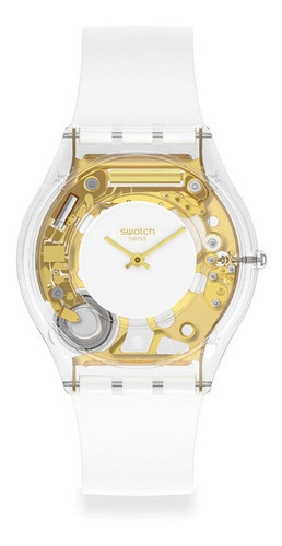 Reloj Swatch Coeur Para Mujer De Silicona Ss08k106 Ss Color De La Malla Blanco Color Del Bisel Blanco Color Del Fondo Blanco/dorado