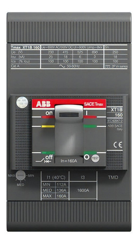 Interruptor Compacto Tmax Xt1b Tripolar 125a 18ka Abb