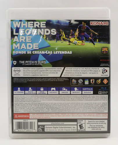 Pes 2018 Pro Evolution Soccer Ps3 * R G Gallery (Usado)