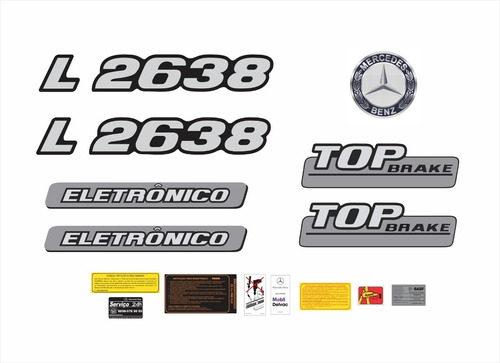 Kit Adesivo Mercedes Benz L 2638 Top Emblema Resinado 18088 Cor Não Se Aplica