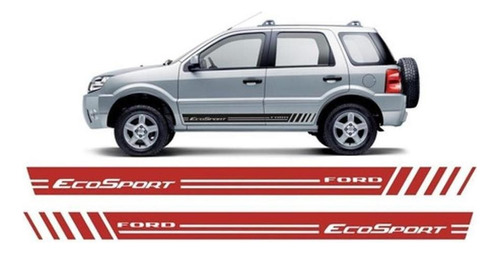 Kit Adesivo Ecosport Ford Eg2 Faixa Lateral Acessórios Lpc Cor Vermelho