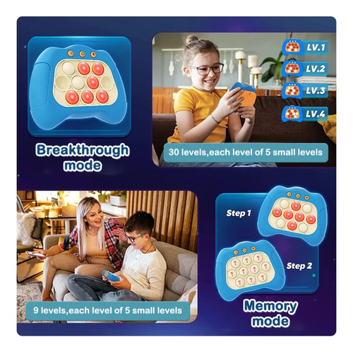 Pop It Mini Gamer Console Som Anti Stress Fidget Toys Push Cor Pato