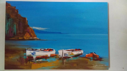 Oleo Marinas En Playa..60x40 Cms.