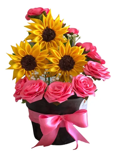 comprar Rosas Eternas, Hechas De Liston, Rosas, Dalias Y Girasoles