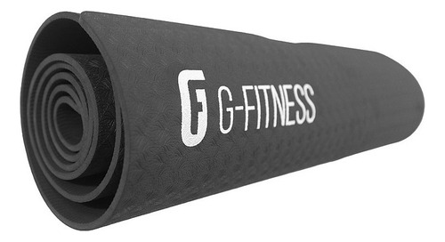 Colchoneta Yoga Pilates Mat 6mm Tpe Gfitness Color Negro