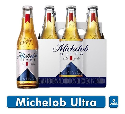 Cerveza Ligera Michelob Ultra Sixpack 335ml