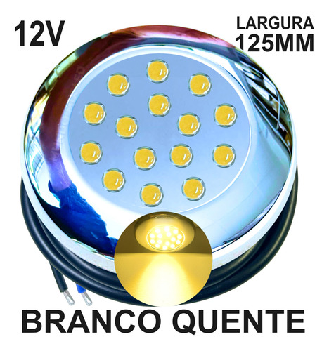 07pçs Luminária Led P/ Piscinas Lagos 15w 12v Ip68 Mono Inox