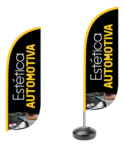 Wind Banner Grande Bandeira Estetica Automotiva Kit Completo