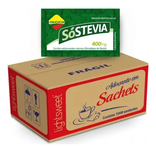 comprar Adoçante Em Pó 100% Stevia Caixa Com 1000 Sachês De 0,4g