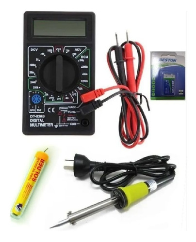 Combo Electrónica Estudiantil 4 Pzas Tester 830 Soldador N7