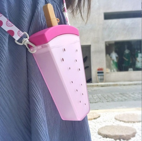 Botella Agua Forma Paleta Crossbody Cantimplora Con Correa