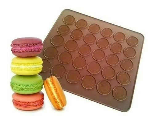 Molde Placa De Silicona Macarons Macarrons 30 Cavidades De 4