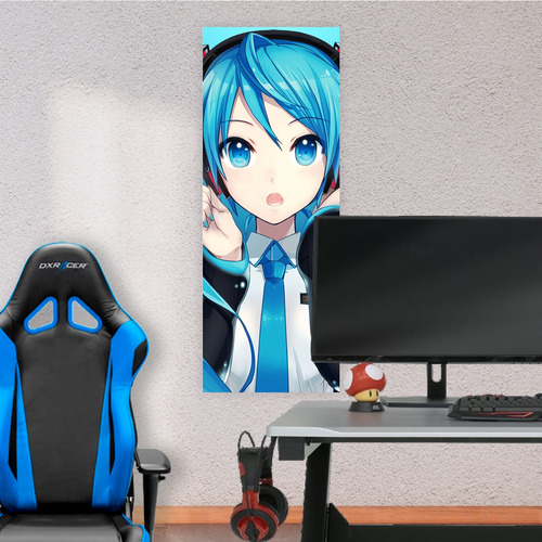 Cuadro Grande 30x80 Cm Miku Miku Hatsune Animeras