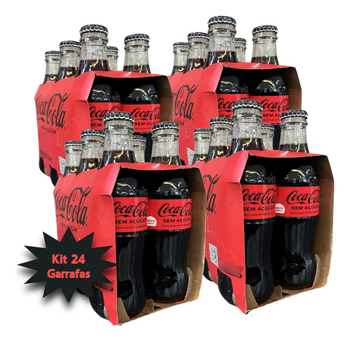 Coca Cola Sem Açucar Vidro 250ml (24 Garrafas)