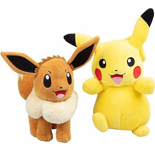 Set De 2 Peluches Eevee Y Pikachu 8'' De Pokémon Juguetes