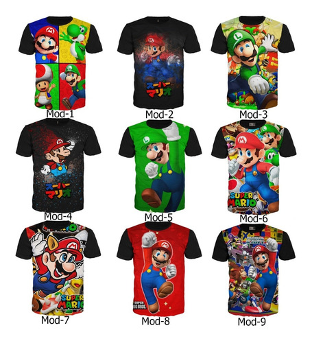 Camisetas Super Mario Bros Nintendo Algodón Exclusivas