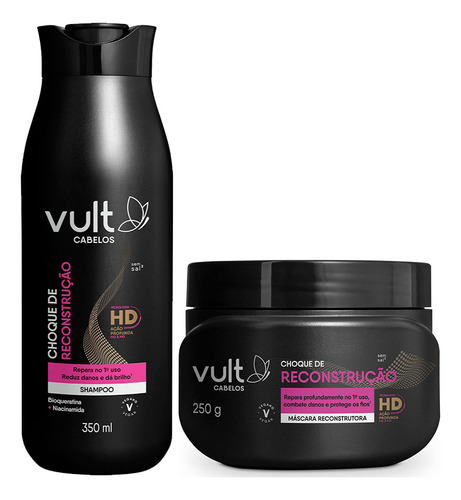 Kit Shampoo E Máscara Capilar Choque De Reconstrução Vult