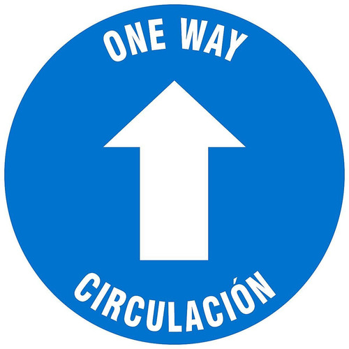 Señal Antiderrapante Bilingüe P/piso- One Way Circulación 