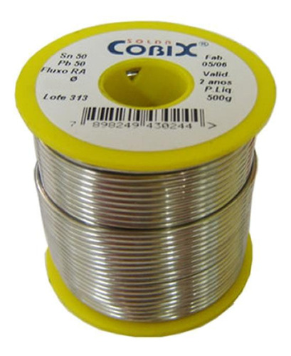 Carretel De Solda Estanho 50x50 1,5mm Amarelo Cobix