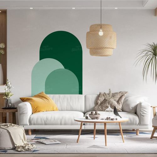 Adesivo Decorativo Ambiente Interno Parede Quarto Tons Verde