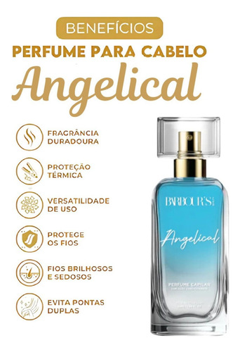 Kit Body Splash Deo Colônia Angelical 200ml Perfume De Cabelo Celestial Glow 60ml Termoativo Finalizador Bifásico Barbour's Beauty