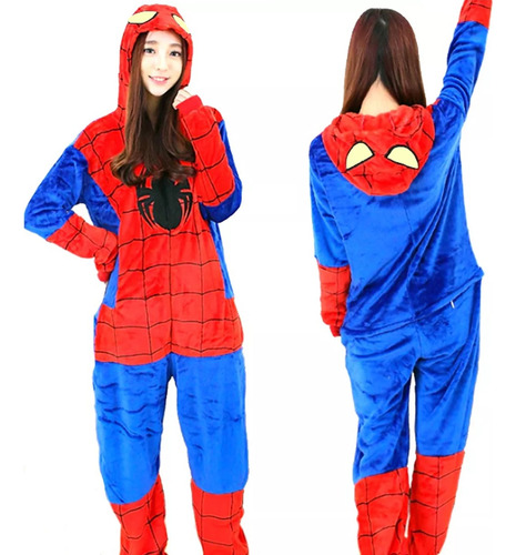 Pijama Disfraz Polar Para Adultos Diseño De Spiderman