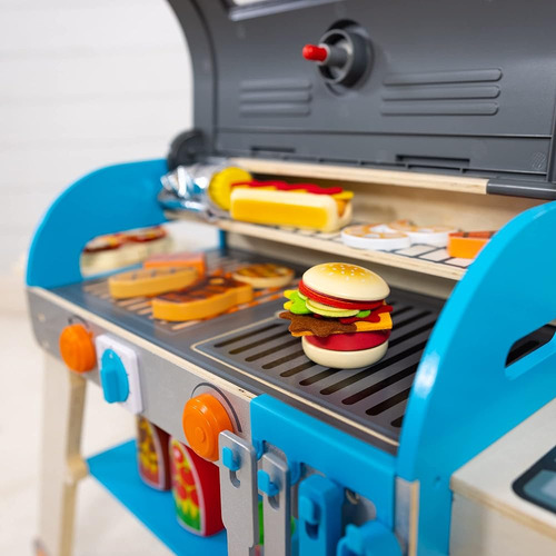 Melissa & Doug Wooden Deluxe Barbecue Grill, Smoker And Pizz