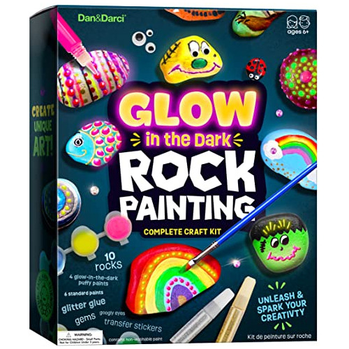 Kit De Pintura De Rocas Niños  Glow In The Dark  Regal...