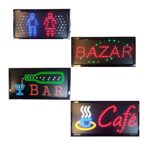 Rotulo Led Señaletica Rgb Bar / Cafe / Bazar / Baño 