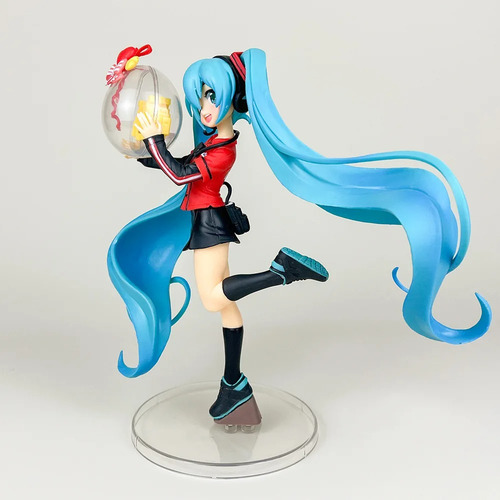 Figura De Hatsune Miku Uniforme Kawaii De Pvc 21cm