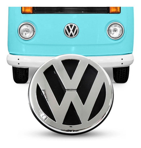 Emblema Vw Kombi 1979 A 1997 Dianteira Volkswagen Cromado