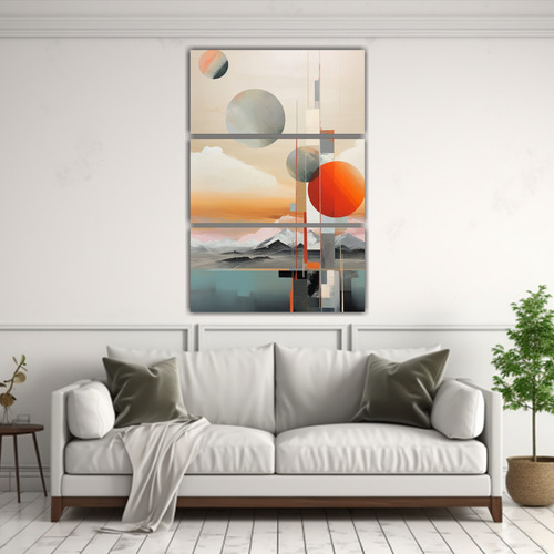 100x150cm Tres Lienzos Acuarela Rectangular Ethereal Realism