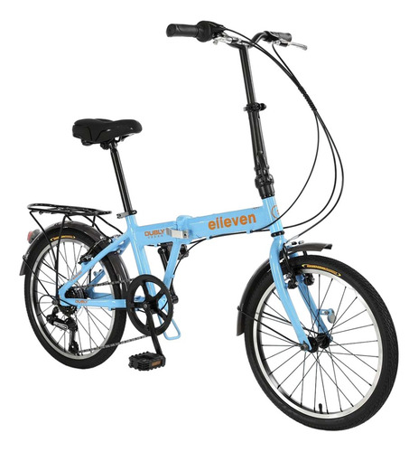 Bicicleta Dobrável Aro 20 6v Dubly Shimano Azul Celeste