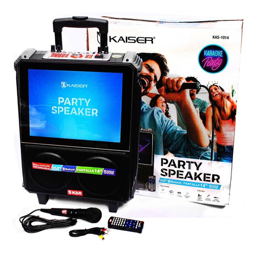 Karaoke Bocina Recargable Pantalla 14 Bluetooth Mic Usb Rec