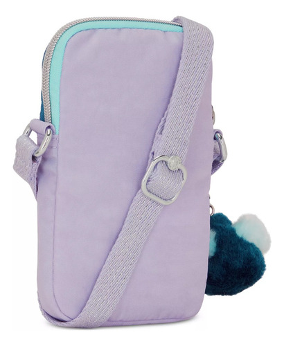 Bolsa Crossbody Kipling Tally Diseño Solido De Nylon Endless Lil Fun Asas Color Lila Y Plateado