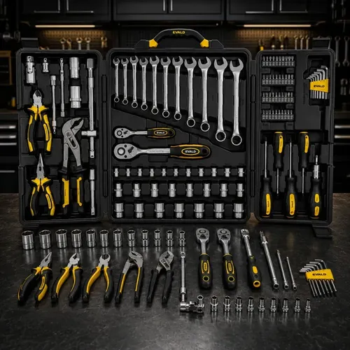 Kit Ferramentas Com Maleta 110 Peças Mecânica Profissional Ev-110 Evald