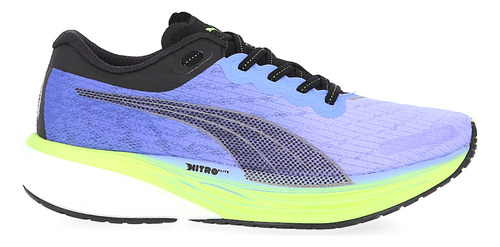 Zapatillas Running Puma Deviate Nitro 2 Hombre En Azul Y Neg