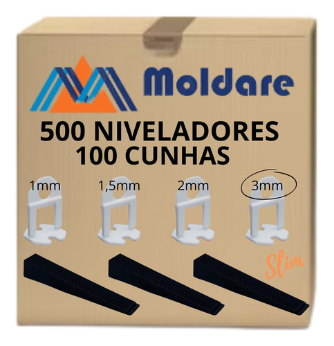 500 Nivelador Espaçador + 100 Cunha  Para Pisos Porcelanatos