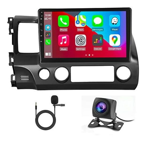 Estéreo Auto Hikity Para Honda Civic 2006-2011 Android Negro