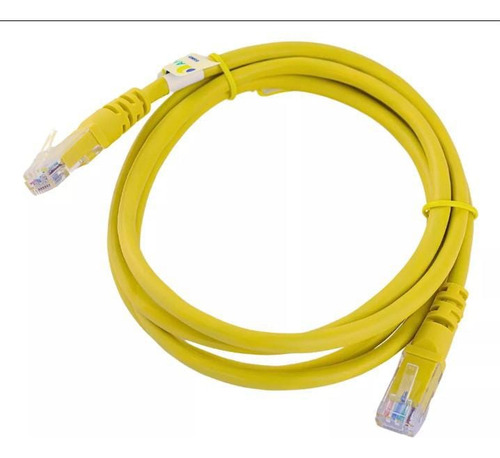 Cabo De Rede Cat5e 1,5m Utp Amarelo Com Anatel Rj45